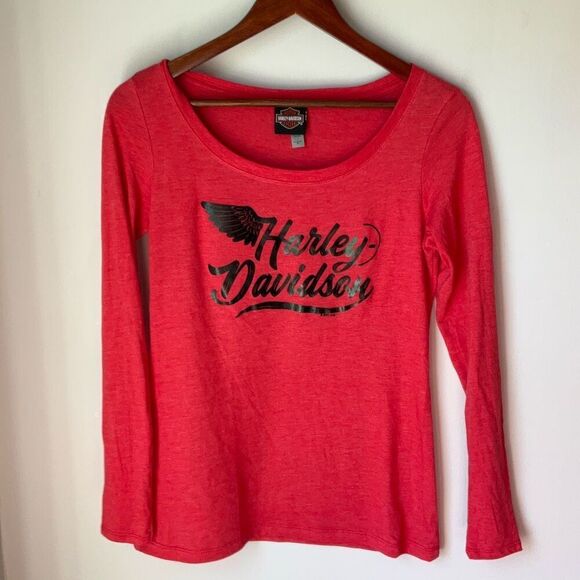 Harley Davidson Red Long Sleeve Tee Medium New Hampshire, Laconia, Bike Week - Picture 5 of 12